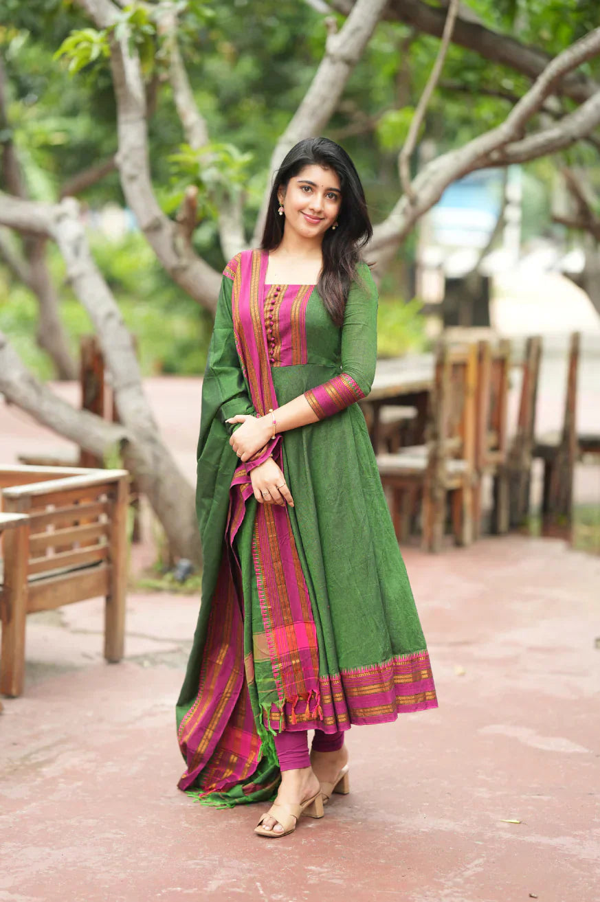 Shrungar Pure Cotton Temple Anarkali