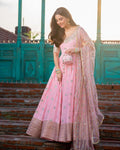 PINK LOOP ANARKALI SUIT SET