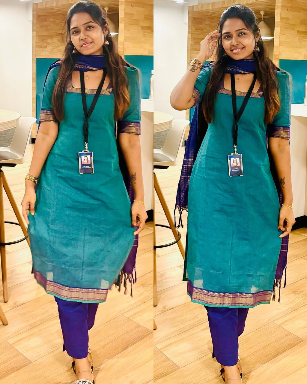 Sharanya Beautiful Pure Cotton Kurti With Dupatta