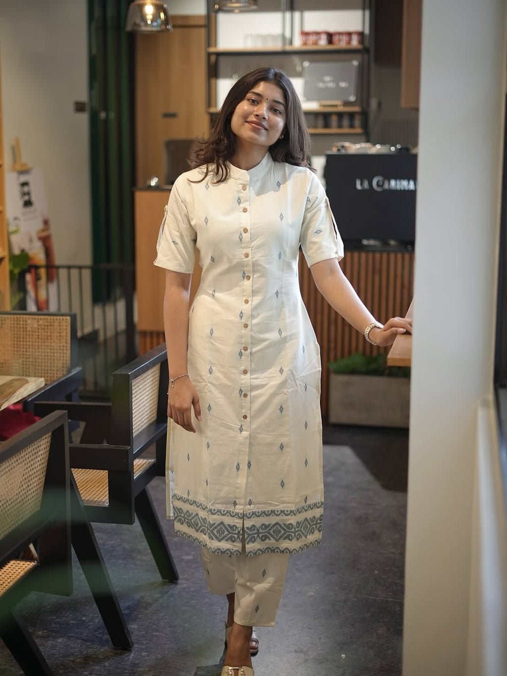 Classy Pure Cotton Coord With Diamond Butta Detailing