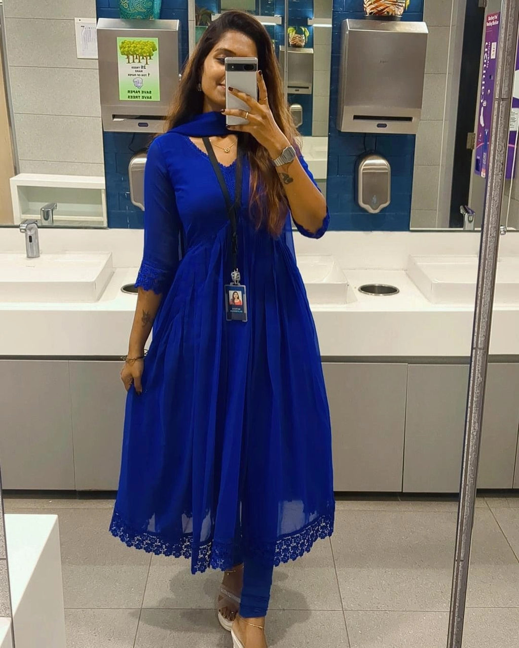 Beautiful Pure Georgette Kurti With Dupatta