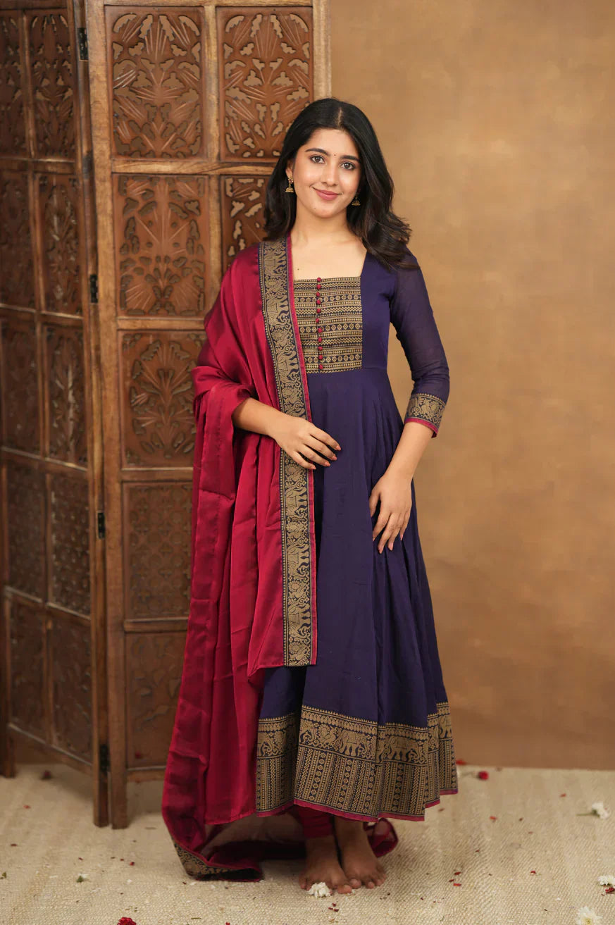 Pure Cotton Temple Anarkali