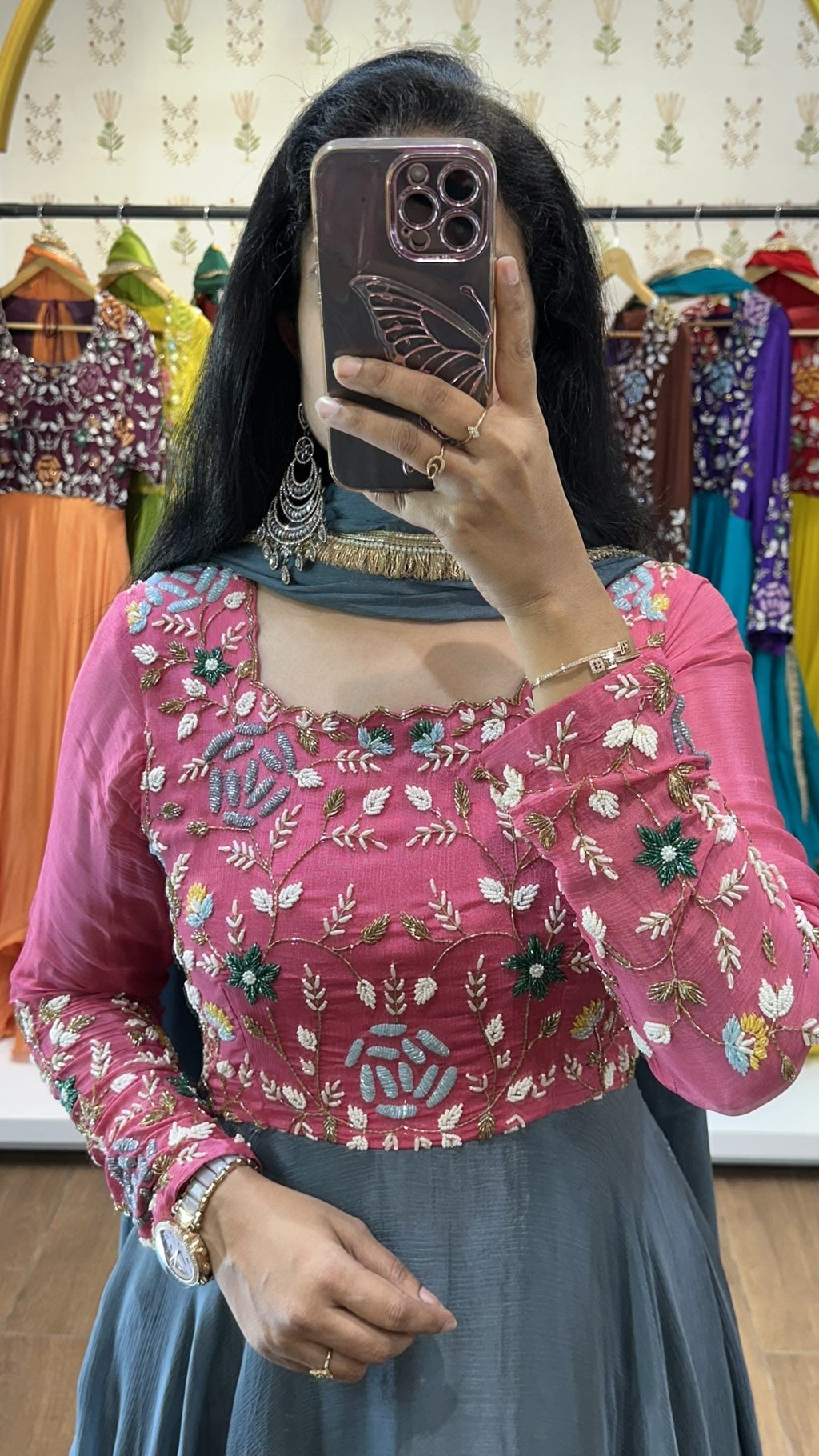 Nitya – Pink & Gray