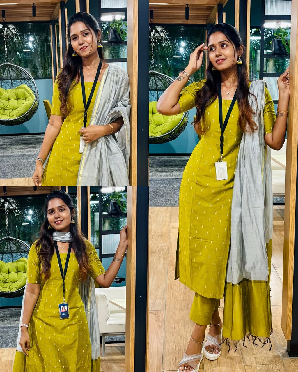 Shrungar Yellow Pure Cotton Suit Set