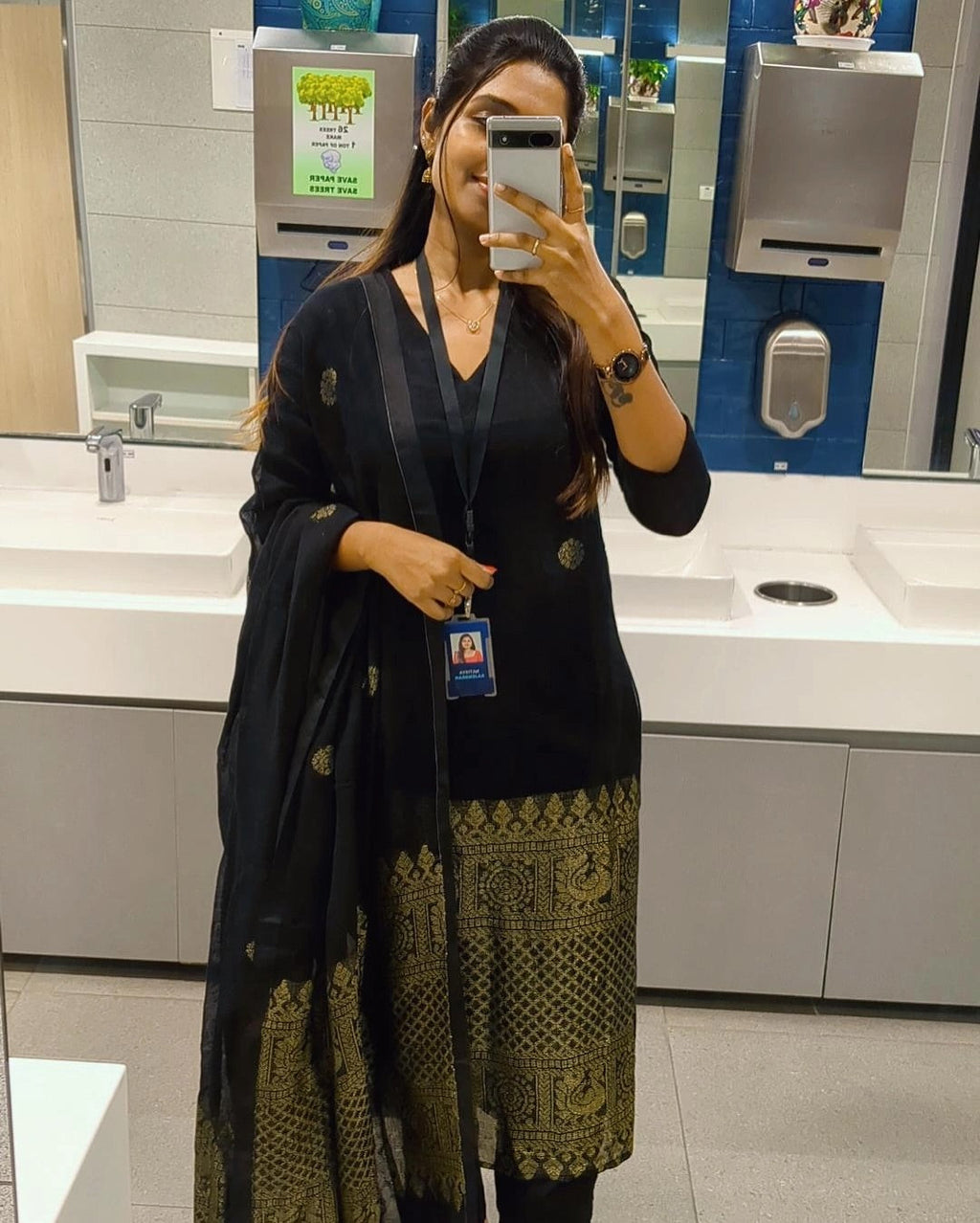 Shrungar Black Raw Silk Suit Set