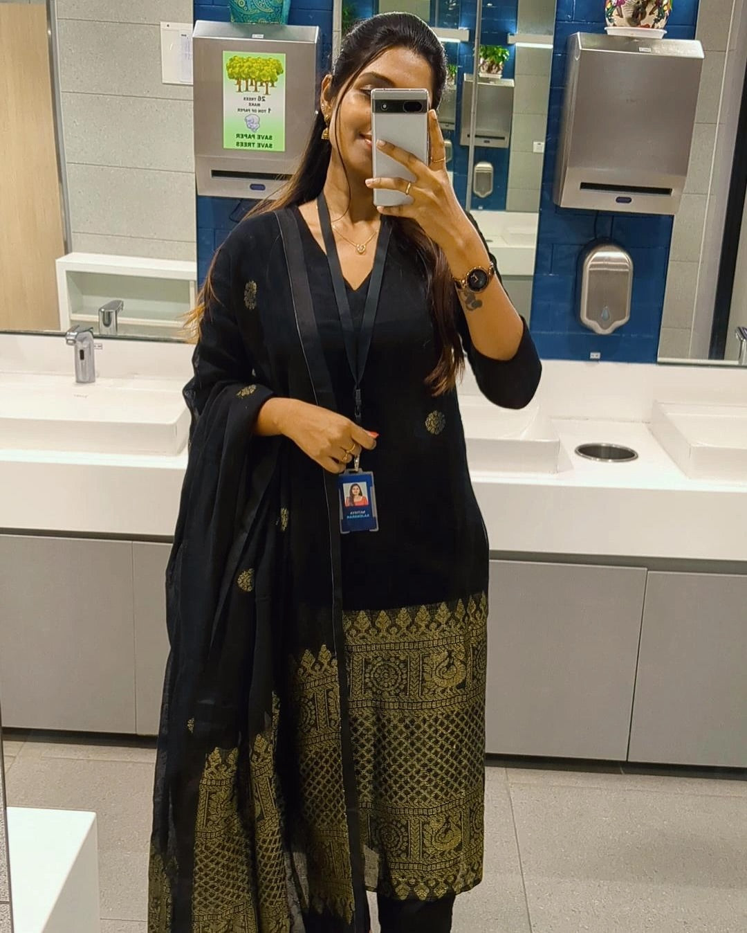 Shrungar Black Raw Silk Suit Set