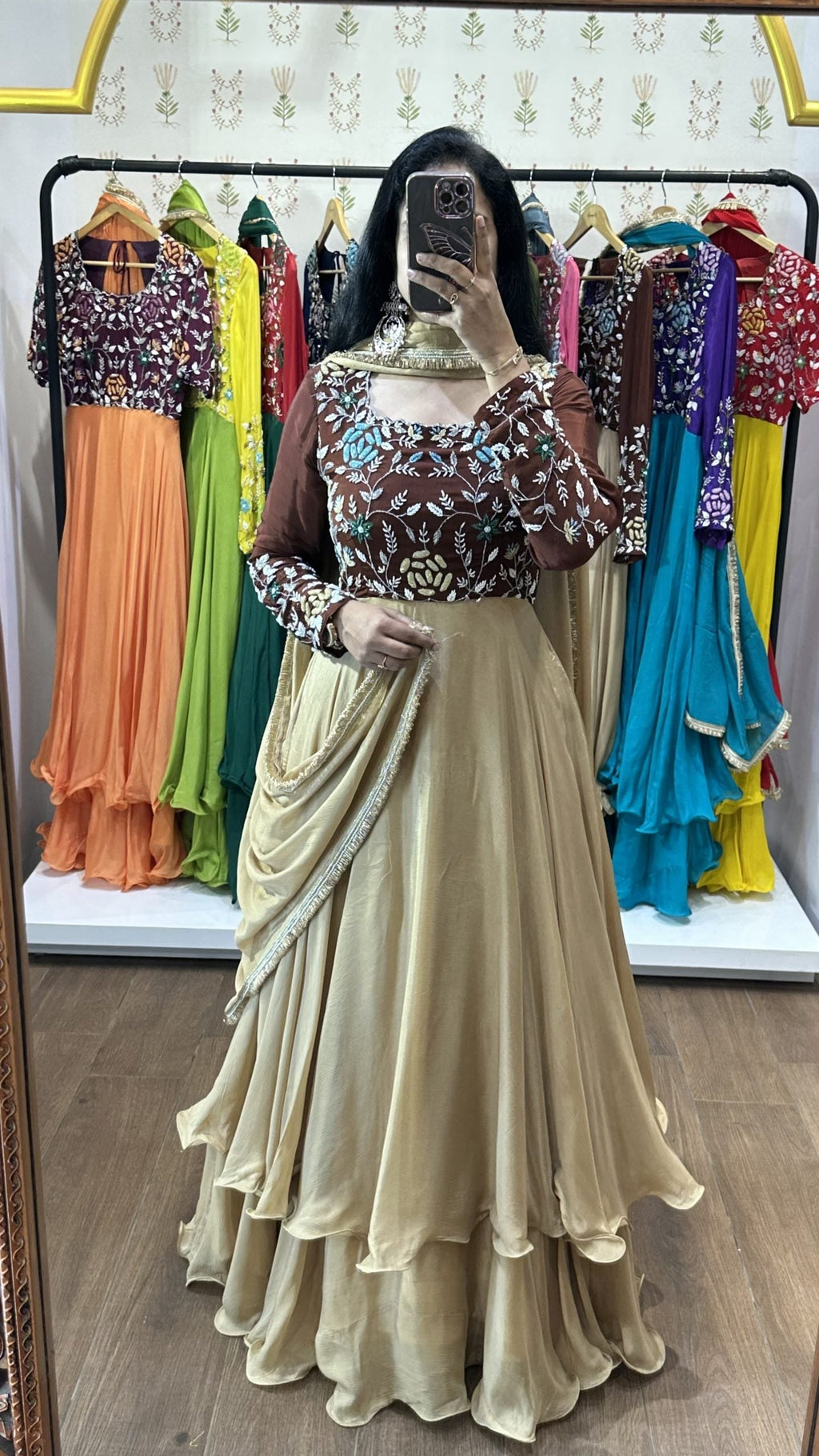 Nitya – Maroon & Cream