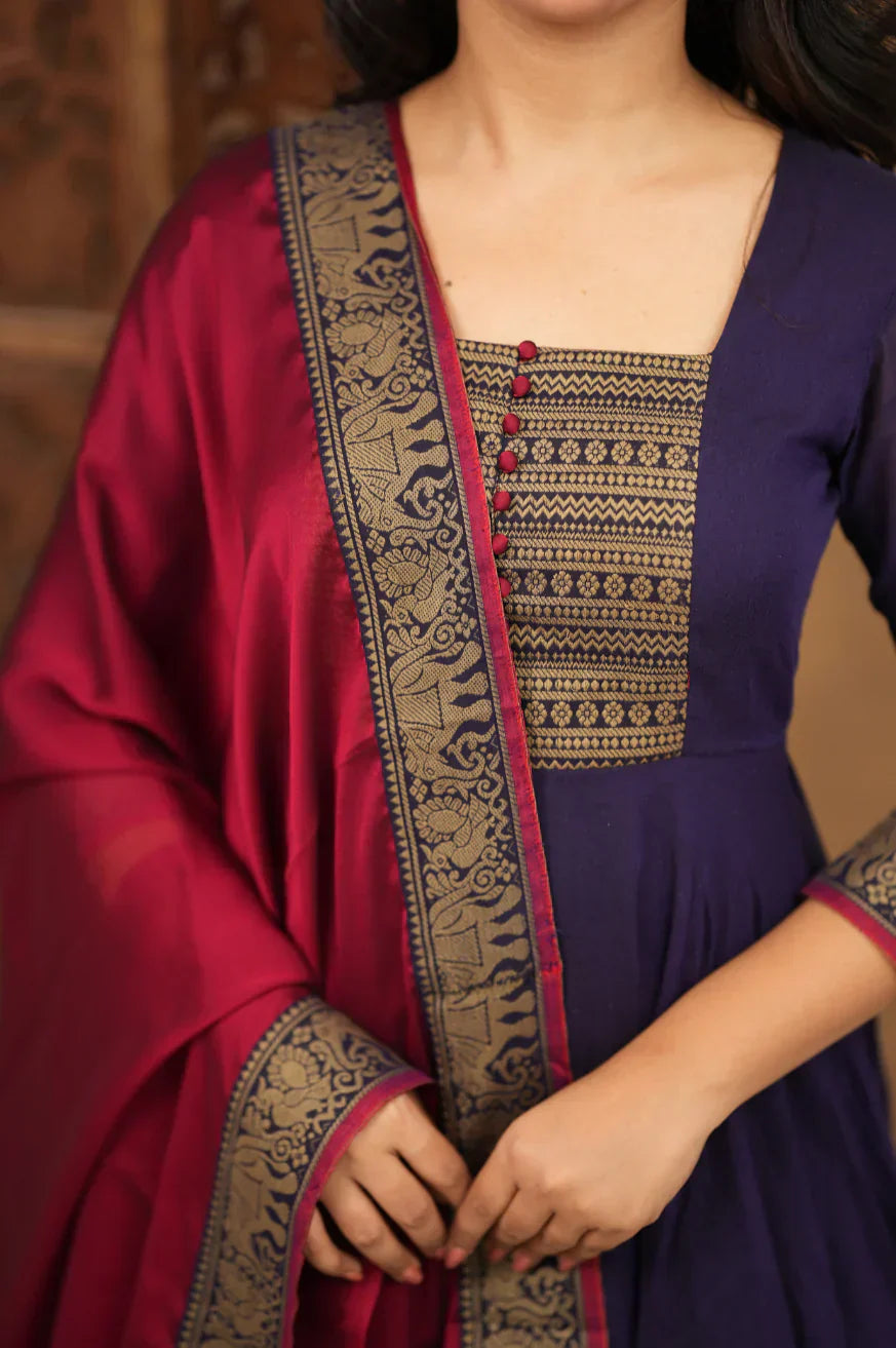 Pure Cotton Temple Anarkali