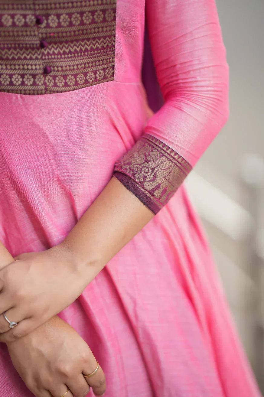 Menaka Series  collection Pure cotton temple Anarkali