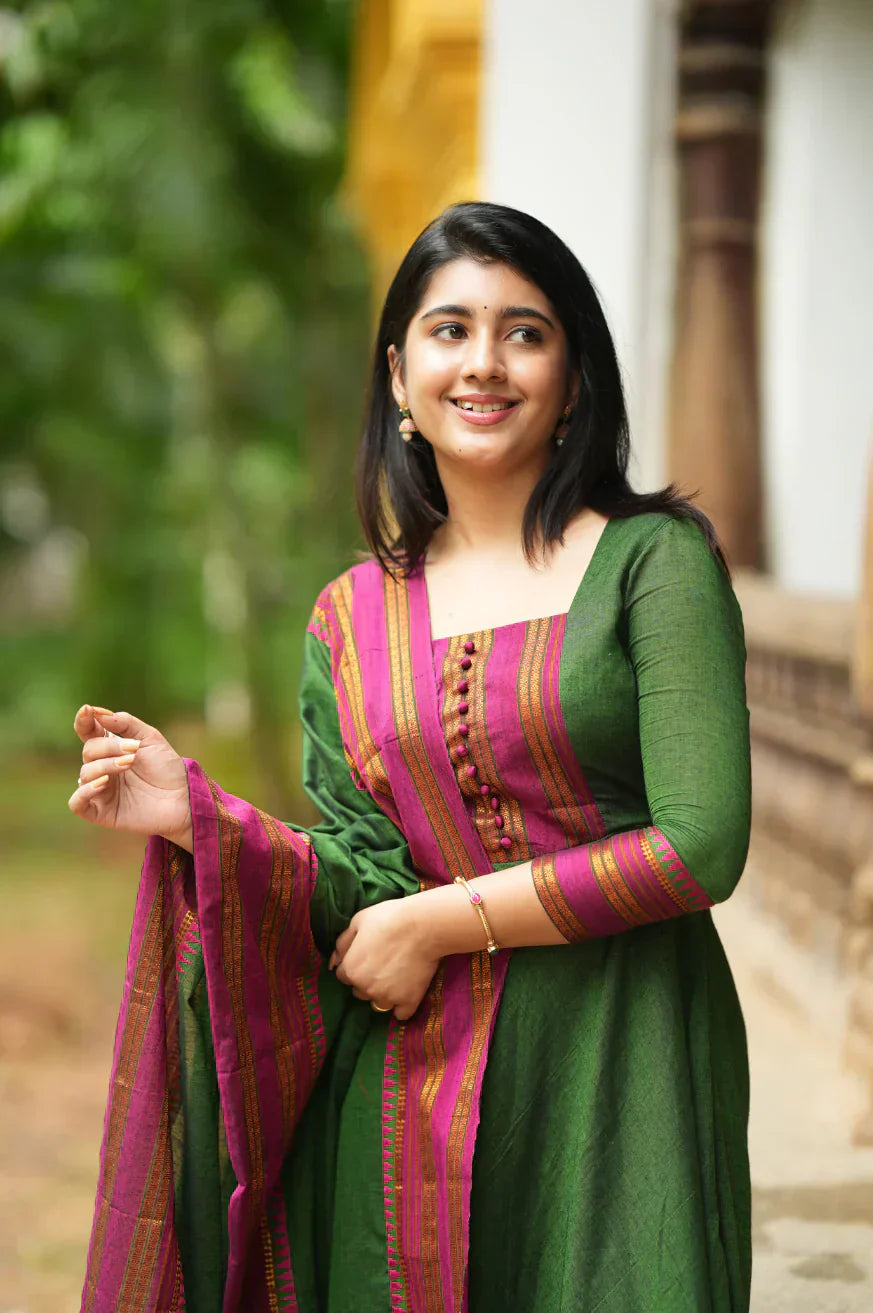 Shrungar Pure Cotton Temple Anarkali